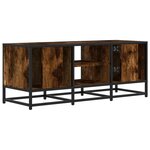 vidaXL Meuble TV chêne fumé 100x35x41 cm bois d'ingénierie et métal