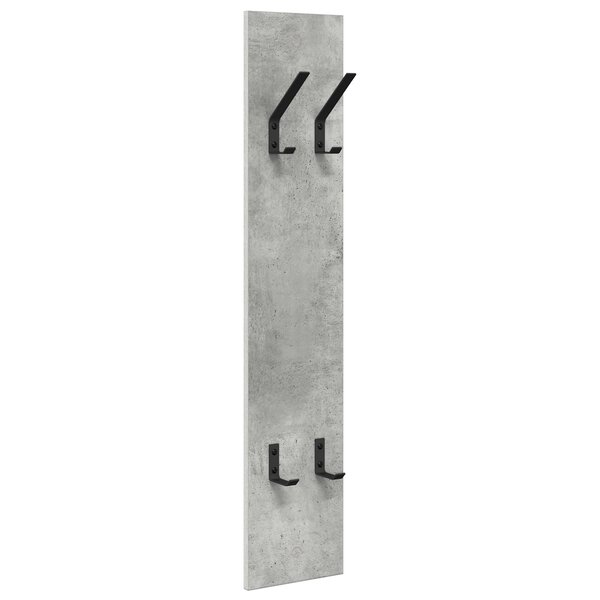 vidaXL Porte-manteau mural avec stockage Gris béton 20 x 1.5 x 100 cm