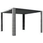 vidaXL Tonnelle et toit Résine tressée 300x300x200cm Gris / anthracite