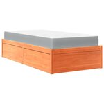 vidaXL Lit avec matelas cire marron 90x190 cm bois massif de pin
