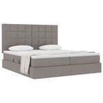 vidaXL Lit de Rangement avec tête de lit Taupe 180 x 200 cm Tissu