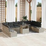 vidaXL Ensemble de canapé de jardin 11 Pièces Gris clair 100 x 55 x 73 cm