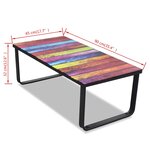 vidaXL Table basse avec impression d'arc-en-ciel Dessus en verre