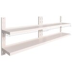 vidaXL Étagères murales flottantes à 2 niveaux 2 Pièces Inox 240x30 cm