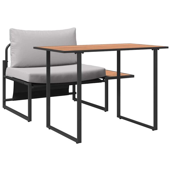 vidaXL Ensemble de salle à manger pour jardin 2 Pièces Gris clair Acier
