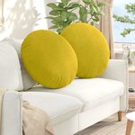 vidaXL Coussins de siège 2 Pièces Jaune Ø80 x 29 cm Velours