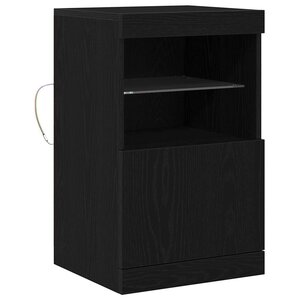 vidaXL Buffet LED Chêne noir 41 x 37 x 67 cm Bois d'ingénierie