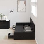 vidaXL Cadre de lit Chêne noir 90 x 190 cm Bois d'ingénierie