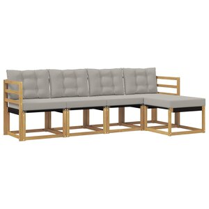 vidaXL Ensemble de canapés d'extérieur 5 pc Blanc et gris clair