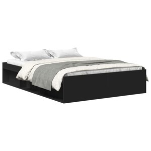vidaXL Cadre de lit sans matelas noir 140x190 cm