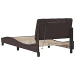 vidaXL Cadre de lit avec LED sans matelas marron foncé 100x200cm tissu