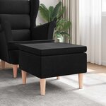 vidaXL Tabouret avec pieds en bois Noir Tissu