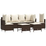 vidaXL Salon de jardin avec coussins 5 Pièces marron résine tressée