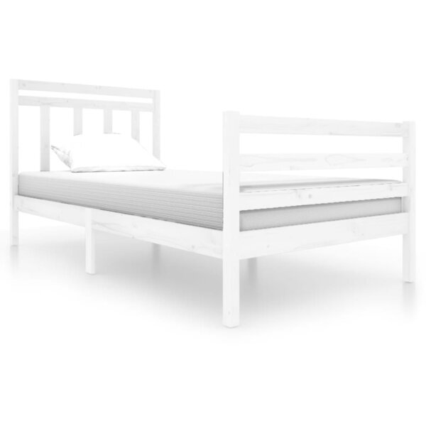 vidaXL Cadre de lit sans matelas blanc bois massif 100x200 cm
