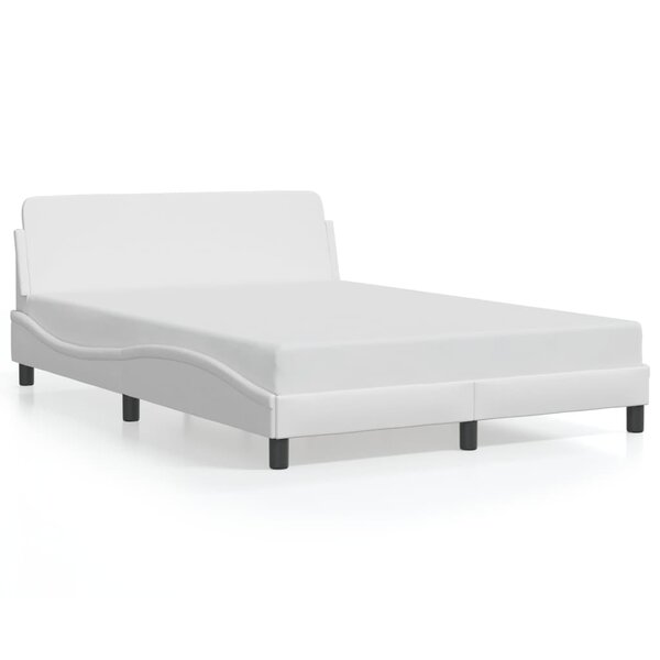 vidaXL Cadre de lit Dover blanc 137x190 cm similicuir