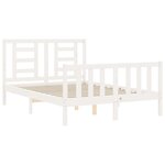 vidaXL Cadre de lit avec tête de lit blanc 120x200 cm bois massif