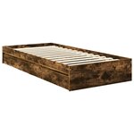 vidaXL Lit de Rangement Chêne fumé 70 x 190 cm Bois d'ingénierie