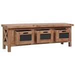 vidaXL Meuble TV avec 3 tiroirs 120x30x40 cm Bois d'acajou massif
