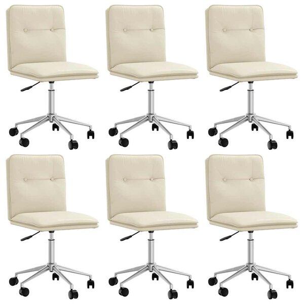 vidaXL Chaises à manger lot de 6 crème similicuir