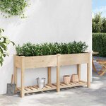 vidaXL Cache-pot de jardin avec étagère Beige 161 x 43 x 76.5 cm