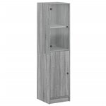 vidaXL Buffet avec porte en verre sonoma gris 35x37x142 cm