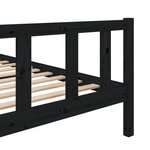 vidaXL Cadre de lit sans matelas noir bois massif 140x190 cm