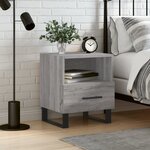 vidaXL Table de chevet sonoma gris 40x35x47 5 cm bois d’ingénierie