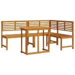 Set de bistro de jardin 3 pièces en bois massif d'acacia
