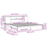 vidaXL Lit bibliothèque sans matelas 180x200 cm bois massif de pin