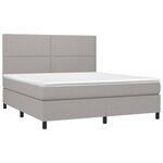 vidaXL Sommier à lattes de lit avec matelas Gris clair 180x200cm Tissu