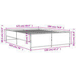 vidaXL Cadre de lit sonoma gris 120x190 cm bois d'ingénierie et métal
