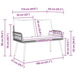 Banc de jardin vidaXL Naturel 114x64x78 cm Poly Rattan