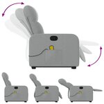 vidaXL Fauteuil de massage inclinable Gris clair Tissu