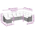 vidaXL Ensemble de canapé de jardin Gris polyrotin
