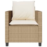 vidaXL Ensemble de bistro 3 Pièces avec coussins beige résine tressée