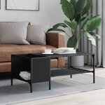 vidaXL Table basse avec support noir 100x51x40 cm bois d'ingénierie