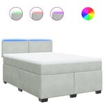 vidaXL Sommier à lattes de lit et matelas Gris clair 140x200cm Velours