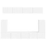 vidaXL Ensemble meuble TV Montage mural 5 Pièces Blanc Bois d'ingénierie