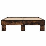 vidaXL Cadre de lit sans matelas chêne fumé 140x190 cm