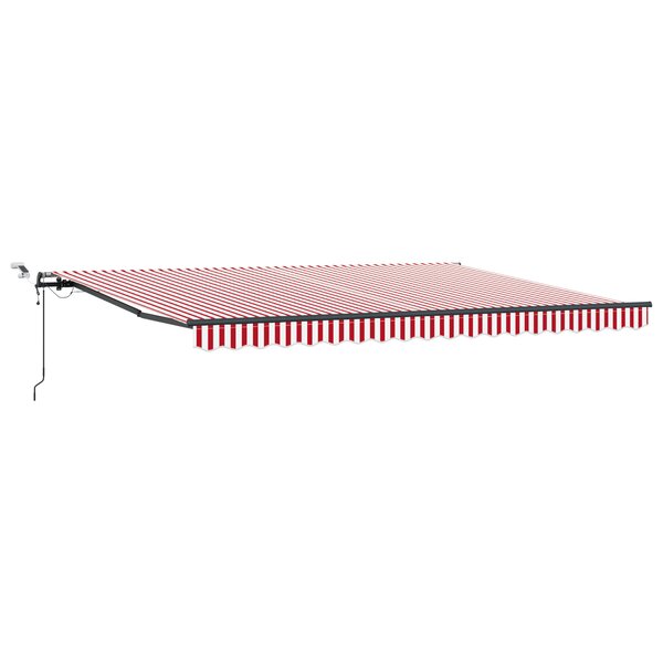 vidaXL Store Rétractable Automatique avec LED Rayures Rouges et Blanches 450x350 cm