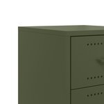 vidaXL Table de chevet vert olive 36x39x59 cm acier