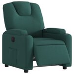 vidaXL Fauteuil inclinable électrique Vert foncé Tissu