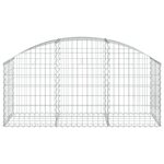 vidaXL Panier de gabions arqué 150x50x60/80 cm Fer galvanisé