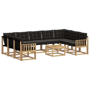 vidaXL Ensemble de canapés d'extérieur 10 pc Blanc et noir
