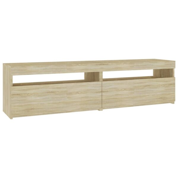 vidaXL Meubles TV 2 Pièces avec lumières LED Chêne sonoma 75x35x40 cm