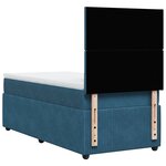 vidaXL Sommier à lattes de lit et matelas Bleu foncé 80x200 cm Velours