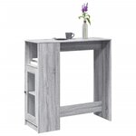 vidaXL Table de bar avec étagères sonoma gris bois d'ingénierie