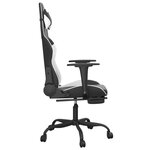 vidaXL Chaise de jeu avec repose-pied Noir et blanc Similicuir