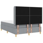 Lit avec sommier à ressorts et matelas vidaXL avec éclairage LED Gris clair 140x190 cm Tissu