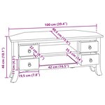 vidaXL Meuble TV Marron 100 x 40 5 x 46 cm Bois de Mahogany Massif